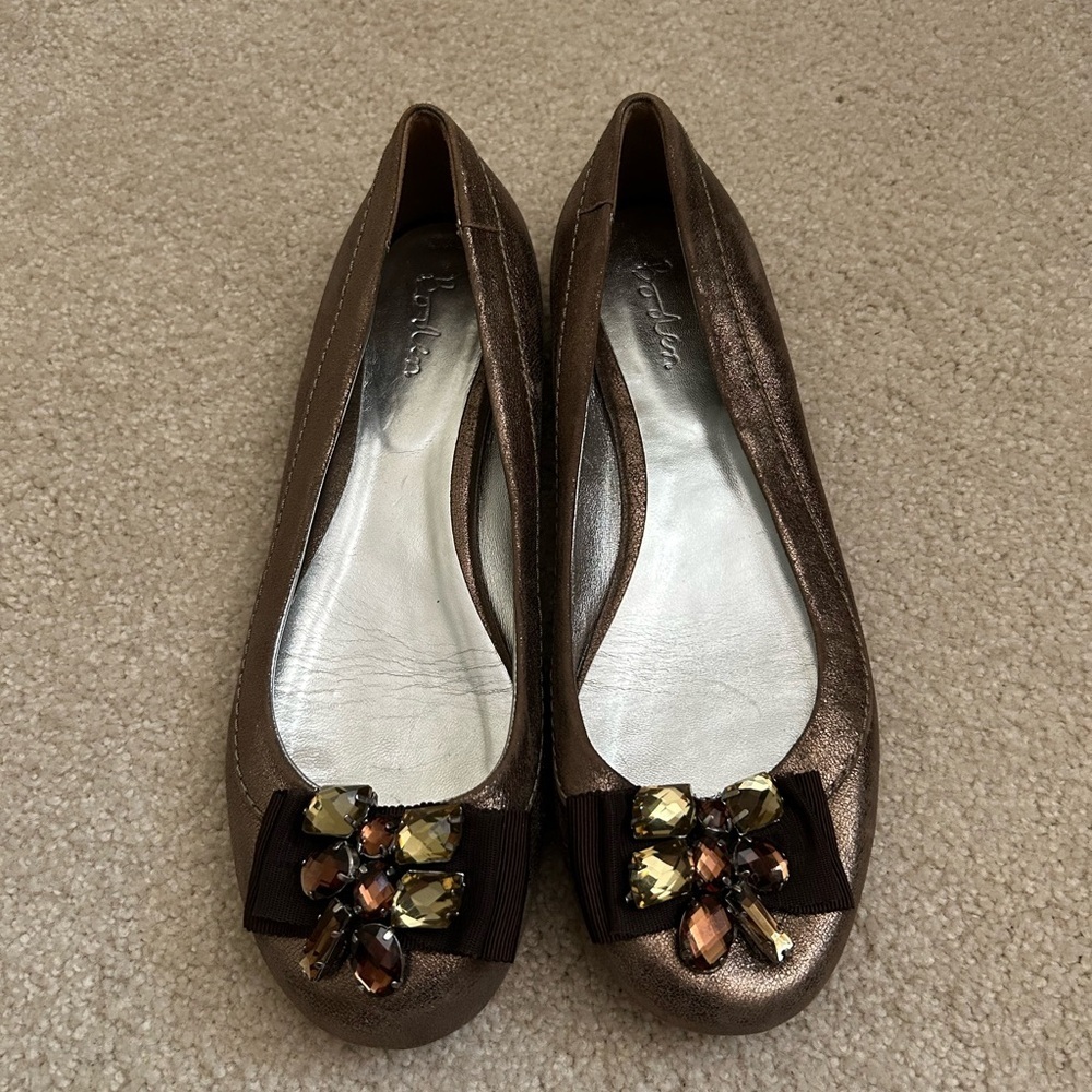 Boden Bronze Embellished Flats Size 41